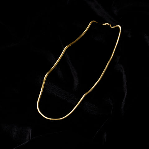 14K Gold Flat Snake Chain Necklace - Sleek And Modern Luxury Jewelry