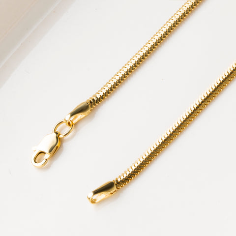 14K Gold Flat Snake Chain Necklace - Sleek And Modern Luxury Jewelry