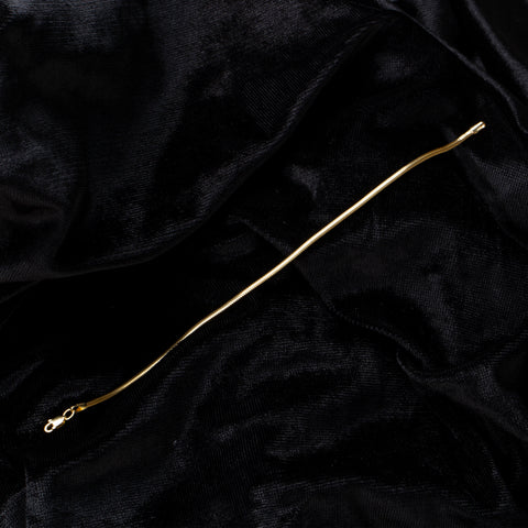 14K Gold Flat Snake Chain Bracelet - Sleek and Modern Luxury Jewelry