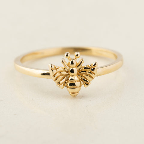 14K Gold Bumble Bee Ring - Nature-Inspired Elegance in Fine Jewelry