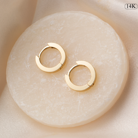 14K Gold Hoop / Huggie Earrings - Classic Elegance in Three Sizes