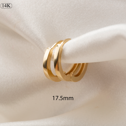 14K Gold Hoop / Huggie Earrings - Classic Elegance in Three Sizes