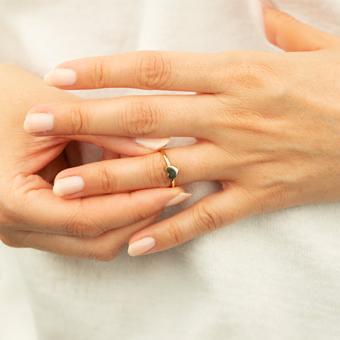 14K Solid Gold Heart Signet Ring - Timeless Symbol of Love