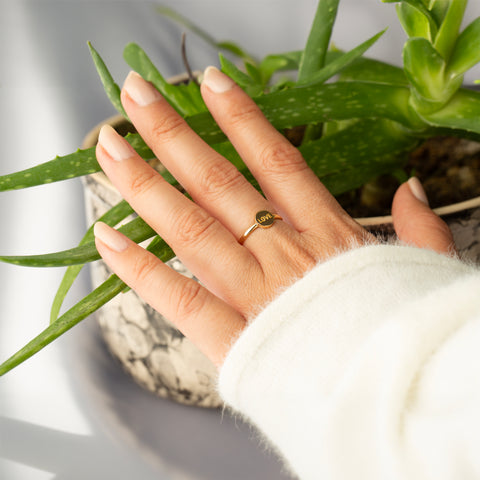 14K Solid Gold "Love" Script Ring - A Symbol of Affection and Connection