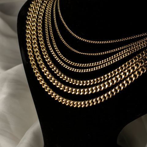 14K Gold Miami Cuban Curb Chain Link Necklace - Bold Elegance