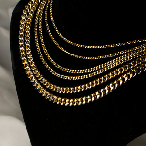 14K Gold Miami Cuban Curb Chain Link Necklace - Bold Elegance