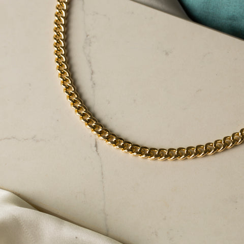 14K Gold Miami Cuban Curb Chain Link Necklace - Bold Elegance