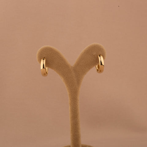 14K Solid Gold Thick 4mm Hoop Earrings - Classic Elegance with a Bold Twist