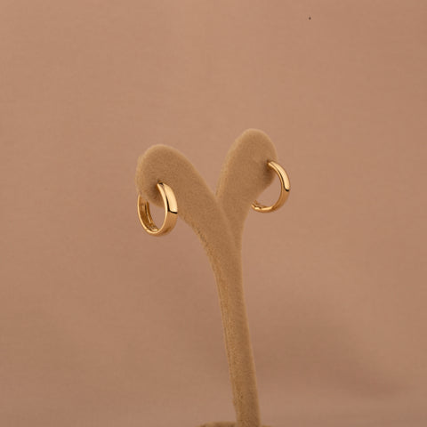 14K Solid Gold Thick 4mm Hoop Earrings - Classic Elegance with a Bold Twist