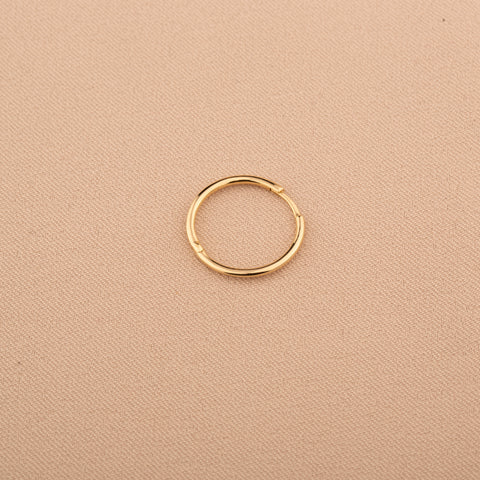 14K Solid Gold Skinny Hoop Earrings - Sleek and Elegant