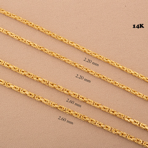 14K Gold Byzantine Chain Necklace - Exquisite Craftsmanship