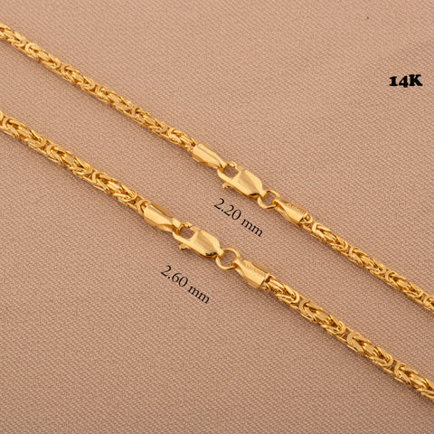 14K Gold Byzantine Chain Necklace - Exquisite Craftsmanship