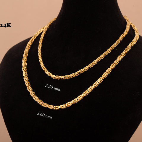 14K Gold Byzantine Chain Necklace - Exquisite Craftsmanship