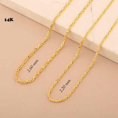 14K Gold Byzantine Chain Necklace - Exquisite Craftsmanship