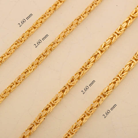 14K Gold Byzantine Chain Necklace - Exquisite Craftsmanship