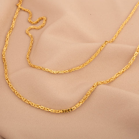 14K Gold Byzantine Chain Necklace - Exquisite Craftsmanship