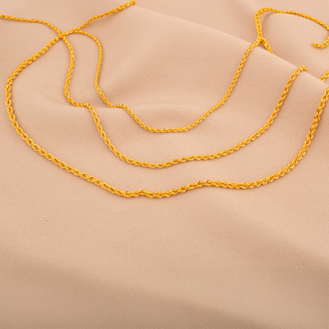 14K Gold Rope Chain Necklace - Elegance in Twisted Design