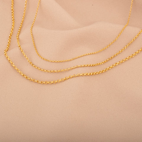 14K Gold Rolo Cable Chain Necklace - Classic Elegance and Durability