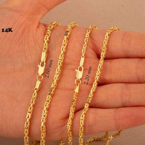 14K Gold Byzantine Chain Necklace - Exquisite Craftsmanship