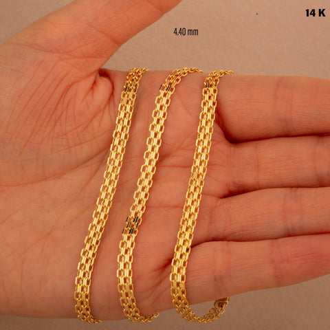 14K Solid Gold Bismarck Bracelet - Elegant and Versatile