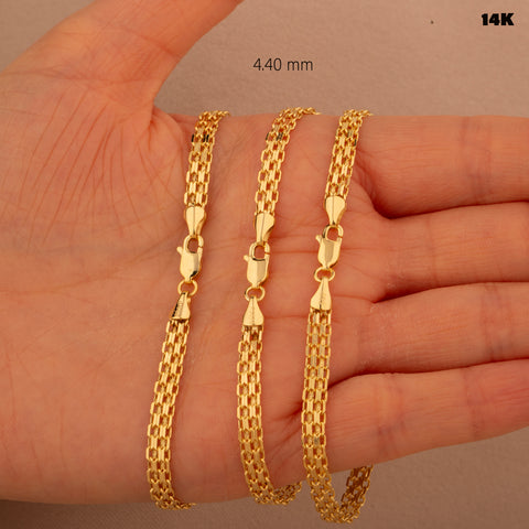 14K Solid Gold Bismarck Bracelet - Elegant and Versatile