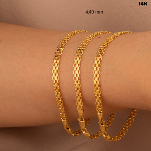 14K Solid Gold Bismarck Bracelet - Elegant and Versatile