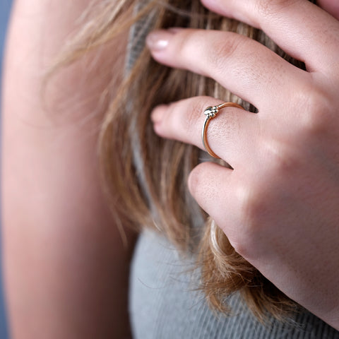 14K Solid Gold Paw Print Ring - A Tribute to Pet Love