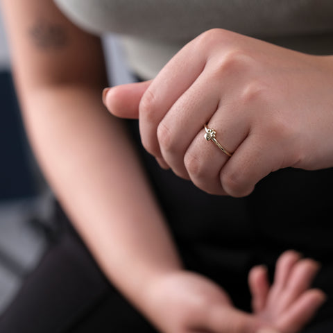 14K Solid Gold Paw Print Ring - A Tribute to Pet Love