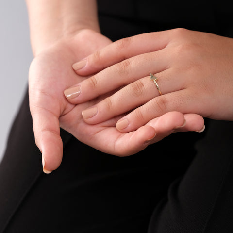 14K Gold Delicate Bird Ring - Charming and Elegant Jewelry