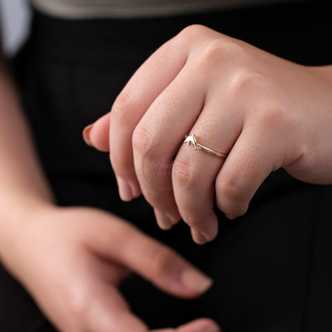 14K Solid Gold Dolphin Ring - Playful Elegance in Fine Jewelry