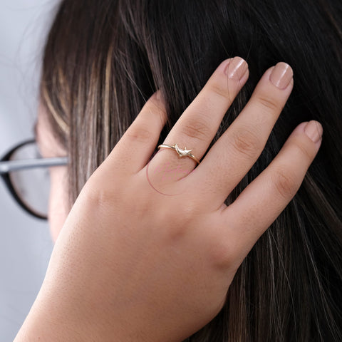 14K Solid Gold Dolphin Ring - Playful Elegance in Fine Jewelry