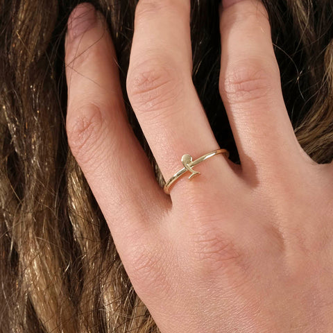 14K Solid Gold Treble Clef Ring - A Symphony of Style and Elegance