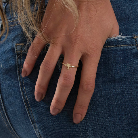 14K Solid Gold Palm Tree Ring - Tropical Elegance in Fine Jewelry