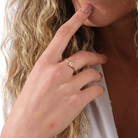 14K Solid Gold Paw Print Ring - A Tribute to Pet Love