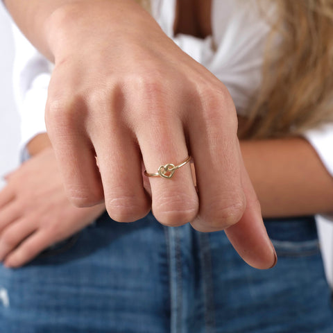 14K Solid Gold Clover Pedal Ring - Elegant Lucky Charm Jewelry