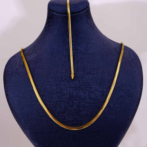 14K Gold Flat Snake Chain Necklace - Sleek And Modern Luxury Jewelry