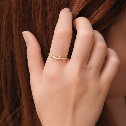 14K Solid Gold Dragonfly Ring - Delicate and Charming Fine Jewelry